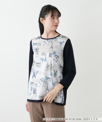 ＜Leilian (Women)＞イラスト柄切替ニット【Ｌｅｉｌｉａｎ　ＷＨＩＴＥ　ＬＡＢＥＬ】