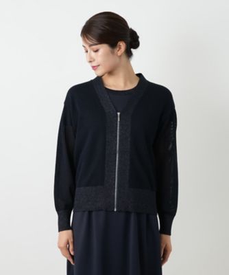 ジップカーディガン【Leilian WHITE LABEL