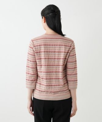 幾何学ボーダーカットソー【Leilian WHITE LABEL