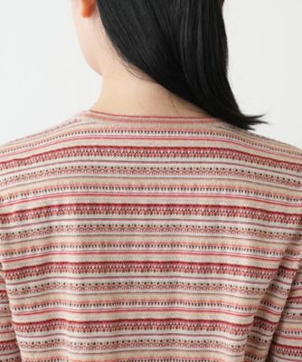幾何学ボーダーカットソー【Leilian WHITE LABEL
