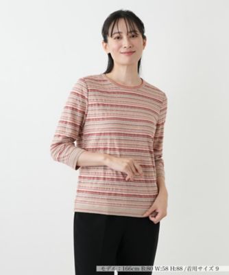 幾何学ボーダーカットソー【Leilian WHITE LABEL