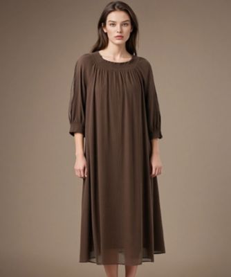 【タグ付き】　Back Vギャザードレス　ロングワンピース　38 新品未使用 Lace Ladies ドレス ギャザーシェイプロングシフォンワンピース