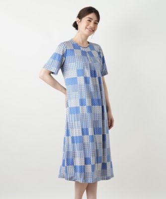 レリアン 幾何学模様 春、夏ワンピース 15号 幾何学柄フレアワンピース【ROCHAS Premiere
