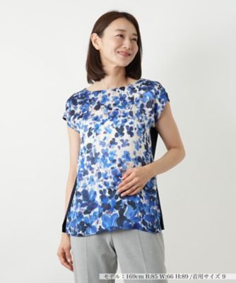 Leilian / レリアン ペイズリー柄切替クルーネックニット【ROCHAS Premiere】 店舗人気】ペイズリー柄切替クルーネックニット【ROCHAS