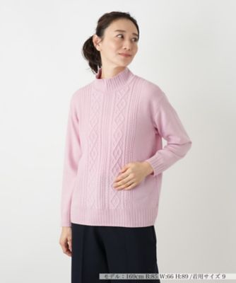カシミヤケーブル編みハイネックニット | Leilian (Women)/レリアン