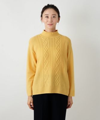 カシミヤケーブル編みハイネックニット | Leilian (Women)/レリアン