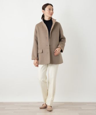 カシミヤスタンドカラーショートコート | Leilian (Women)/レリアン