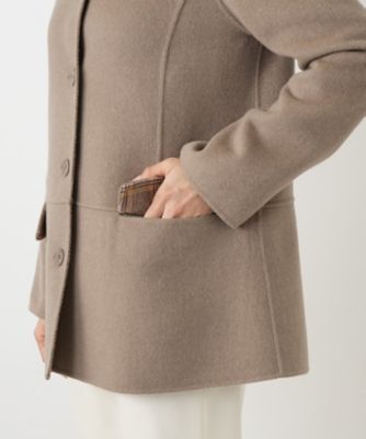 送料無料】カシミヤスタンドカラーショートコート | Leilian