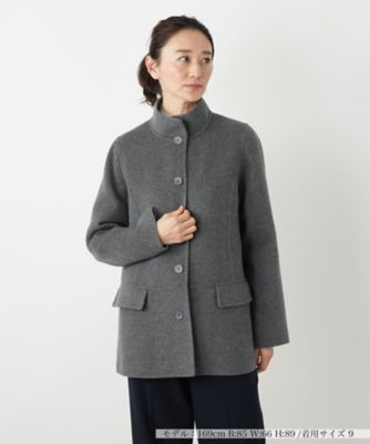 送料無料】カシミヤスタンドカラーショートコート | Leilian