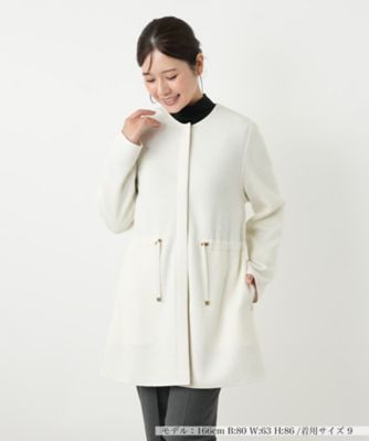 【送料無料】Leilian (Women)/レリアン ノーカラー比翼コート 92アイボリー コート・ジャケット【三越伊勢丹/公式】