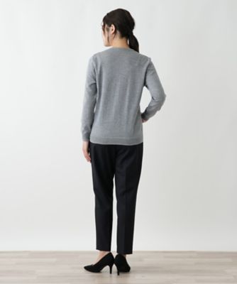 【新品】定価39,600円　レリアン　ラメ入りカーディガン　グレー　13＋ ラメ刺繍カーディガン【CORSINI ＆ PROTI】 | Leilian