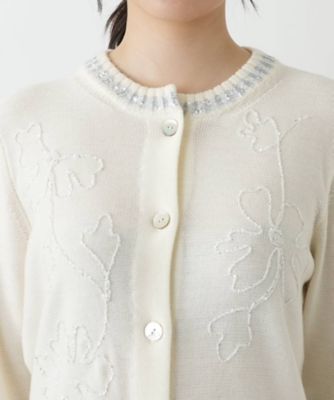 刺繍クルーネックカーディガン【CORSINI ＆ PROTI
