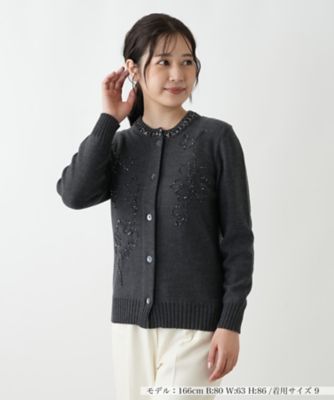 刺繍クルーネックカーディガン【CORSINI ＆ PROTI