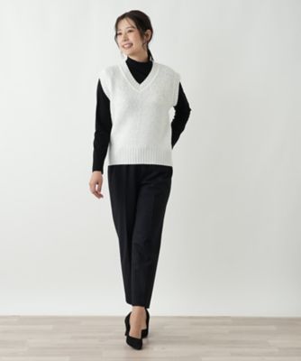 刺繍Vネックニットベスト【CORSINI ＆ PROTI
