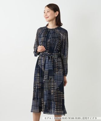 ＜Leilian (Women)＞ドットプリーツワンピース【ＲＯＣＨＡＳ　Ｐｒｅｍｉｅｒｅ】