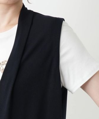 新品【ROCHASロシャス ～レリアン～】ロゴ総柄 ダウンベスト 13+ ロングベスト【ROCHAS Premiere】 | Leilian