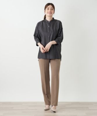 ストライプバンドカラーブラウス【ROCHAS Premiere