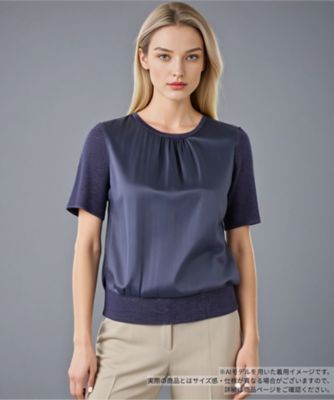 ＜BOURGE (Women)＞異素材切替ラメニット