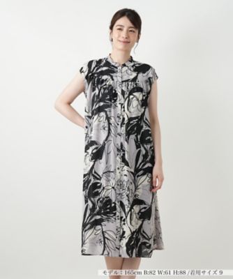 Leilian (Women)/レリアン 洗えるプリントチュニックブラウス 93ライトグレー トップス【三越伊勢丹/公式】