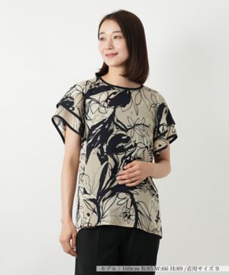 新品タグ付 トゥモローランド ローブフラワープリントタックネックブラウス 日本製 BPF01_13_13014401108_5401?$