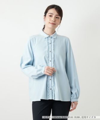 チェックバンドカラーブラウス【ROCHAS Premiere
