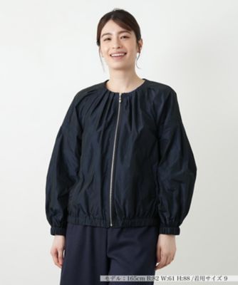 レリアン ノーカラージャケット 13+ ストレッチ ホワイト 白 春夏 DMW leilian - レリアン ノーカラージャケット 13+ ストレッチ