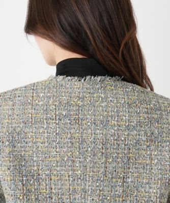 ツイードノーカラーダブルジャケット | BOURGE (Women)/ブールジュ