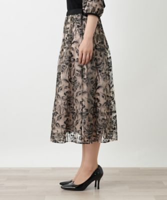 Mirai369✨レオナール　イージースカート　ストレッチ　ボタニカル柄 ボタニカル柄シアースカート | BOURGE (Women)/ブールジュ | 三越