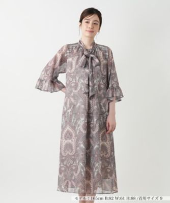 ＜BOURGE (Women)＞ペイズリー柄フレアワンピース