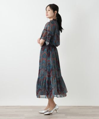 【美品】KURASHI &Trips ペイズリー柄　ロングスカート　ティアード 存在感のあるティアードスカートが主役。ペイズリー柄スカート
