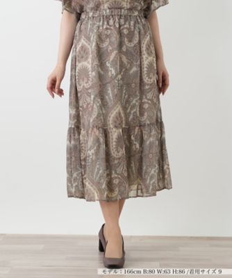 ＜BOURGE (Women)＞ペイズリー柄ティアードスカート