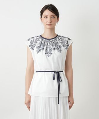 刺繍フレンチスリーブブラウス | BOURGE (Women)/ブールジュ | 三越