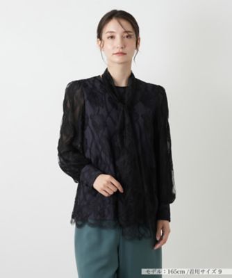 ＜BOURGE (Women)＞チュールボウタイブラウス