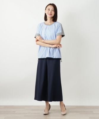 ストライプ切替カットソー【MUSE BY ROCHAS