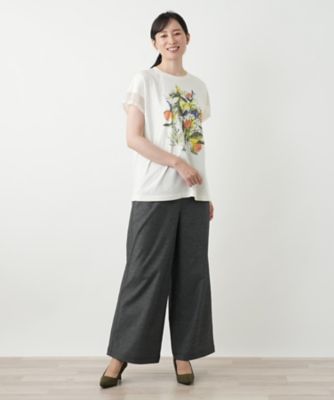 異素材切替プリントTシャツ【MUSE BY ROCHAS