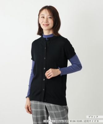 Leilian (Women)/レリアン 半袖ニットカーディガン 99クロ トップス【三越伊勢丹/公式】