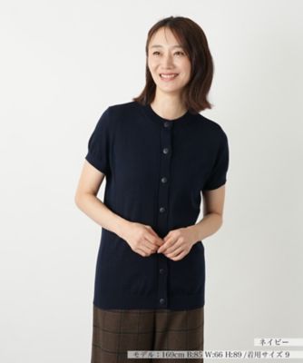 Leilian (Women)/レリアン 半袖ニットカーディガン 39ネービーブルー トップス【三越伊勢丹/公式】