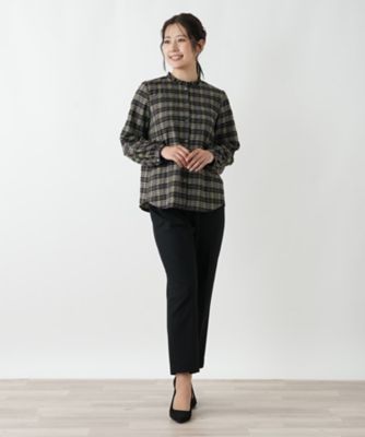 ラメチェックブラウス【Leilian WHITE LABEL