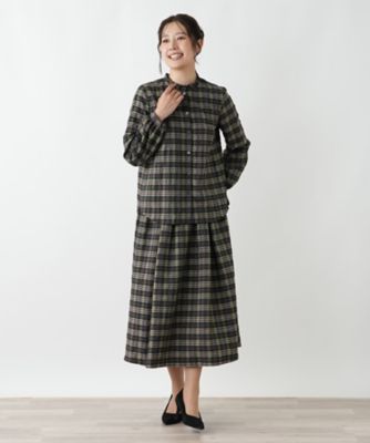 ラメチェックブラウス【Leilian WHITE LABEL