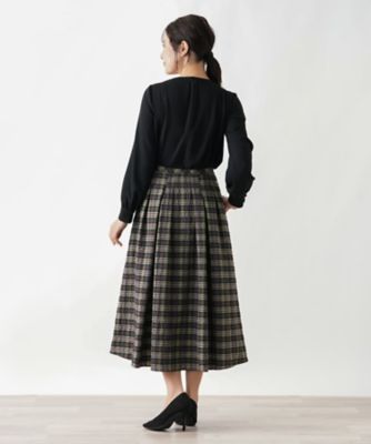 Leilian WHITE LABEL レリアン　チェックフレアスカート 11 ラメチェックフレアスカート【Leilian WHITE LABEL