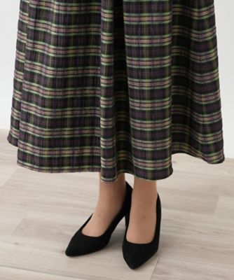 ラメチェックフレアスカート【Leilian WHITE LABEL
