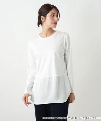 Leilian (Women)/レリアン 異素材ミックスカットソーインナー 91アイボリー トップス【三越伊勢丹/公式】