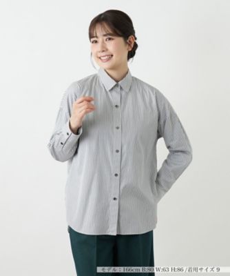 ＜Leilian (Women)＞ストライプシャツブラウス【２５年９月カタログ】