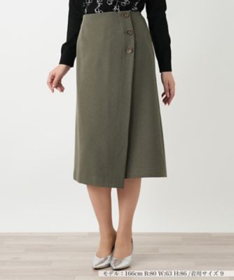 ＜Leilian (Women)＞ラップ風ミディスカート