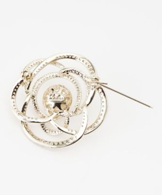 う*ん様 花のブローチ ツタの絡んだ大振りなお花のブローチ【銀線細工】 （da-08-si