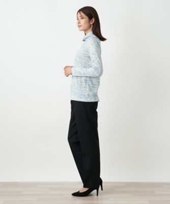 【新品】定価34,100円　レリアン　総柄ハイネックカットソー ピンク　13＋ a レリアン Leilian カットソー 13+ ピンク系 マルチ 総柄 長袖