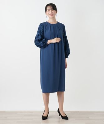 【美品】Leilian レリアン　レースタックワンピース　コットン　ゆったり レース切替タックワンピース【セレモニー】 | Leilian (Women