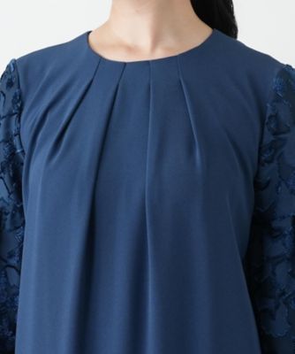 【美品】Leilian レリアン　レースタックワンピース　コットン　ゆったり レース切替タックワンピース【セレモニー】 | Leilian (Women