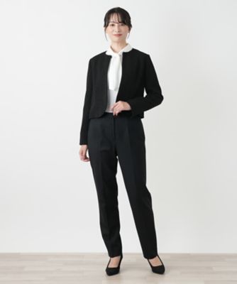 【新品】レリアン　ノーカラージャケット　11号 ノーカラージャケット【Leilian WHITE LABEL】|レリアン