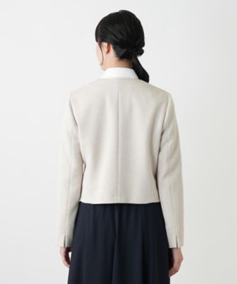 新品【レリアン】伊製生地 金ボタン ノーカラージャケット 白 17+ 楽天市場】ジャケット レディース ノーカラー 韓国 ツイード